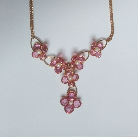 Mr.John Pink antique Crystal necklace - Picture 2 of 3